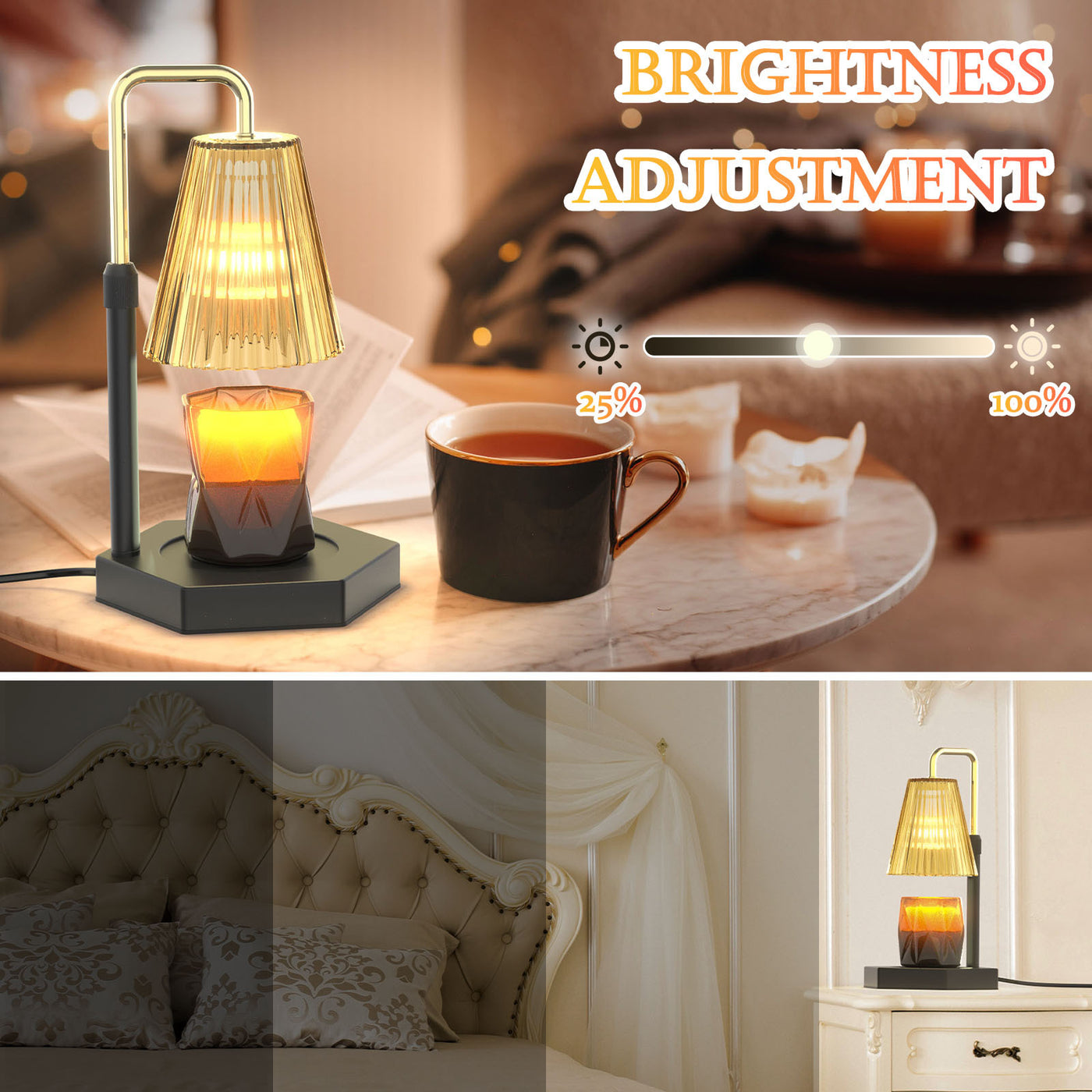 Candle Warmer Lamp Dimmable and Timer, Adjustable for Jar Scented Candles