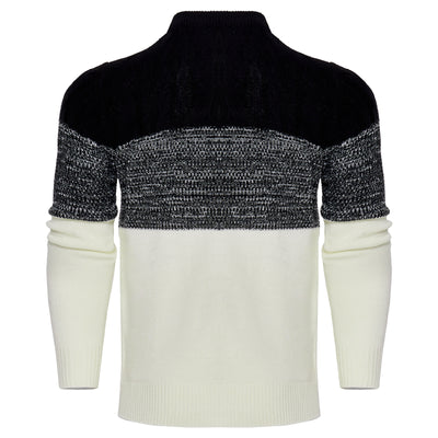 Men's Casual Color Sleeve Cable Knit Pullover