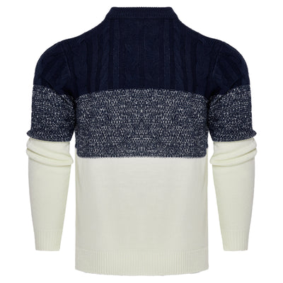 Men's Casual Color Sleeve Cable Knit Pullover