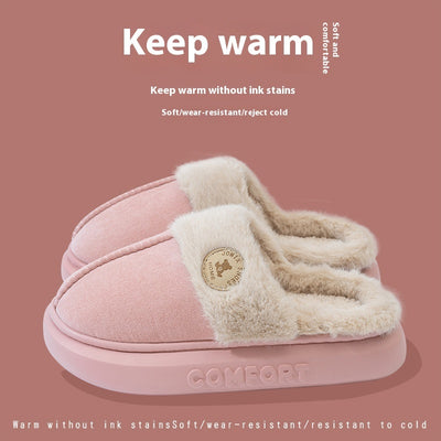 New Plush Thick-soled Fleece Slippers