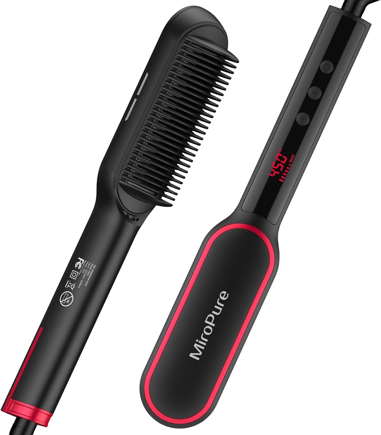 Hair Straightener Brush, One-Step Straightening Brush with 50M Negative Ions, 13 Temp Settings