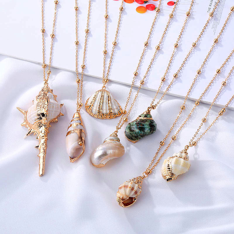 Beach Shell Gold-plated Pendant Conch Necklace