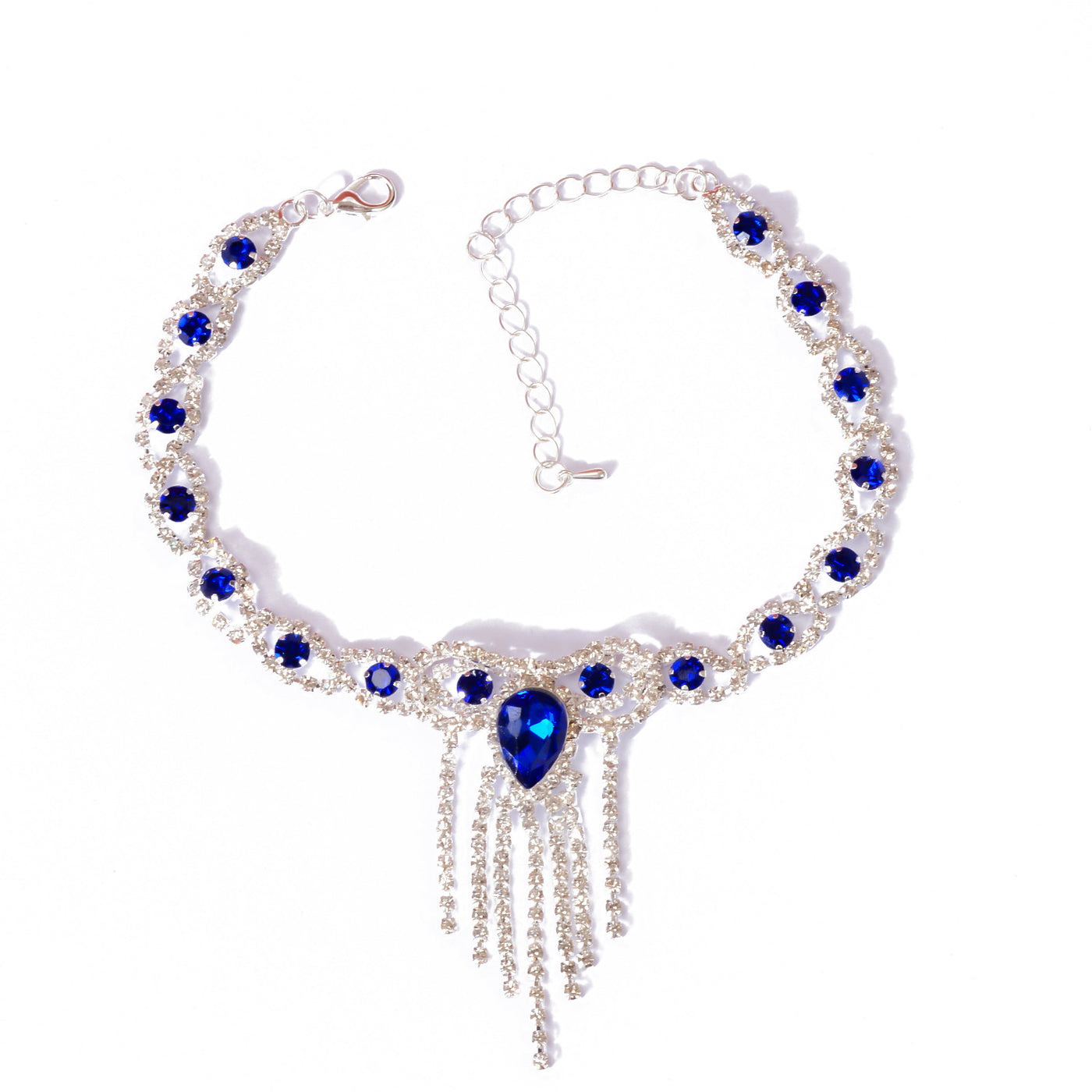 Fashion Style Tassel Blue Rhinestone Anklet