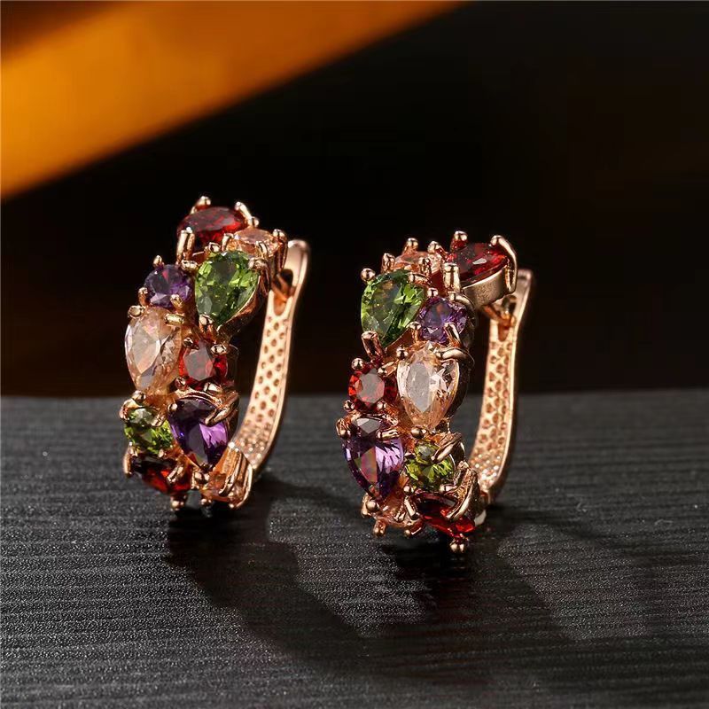 Diamond Crystal Zircon Ear Clip Luxury Earrings