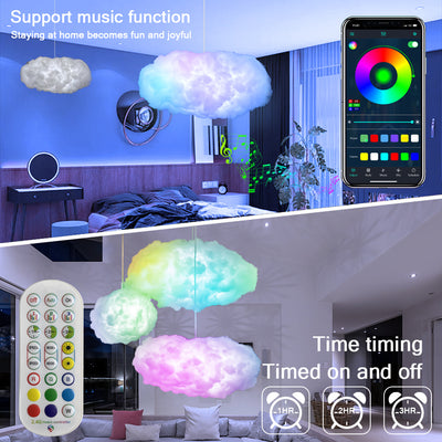 USB Cloud Light, App Control Music Synchronization, Ambient Light Lightning Simulation Clouds Room Light