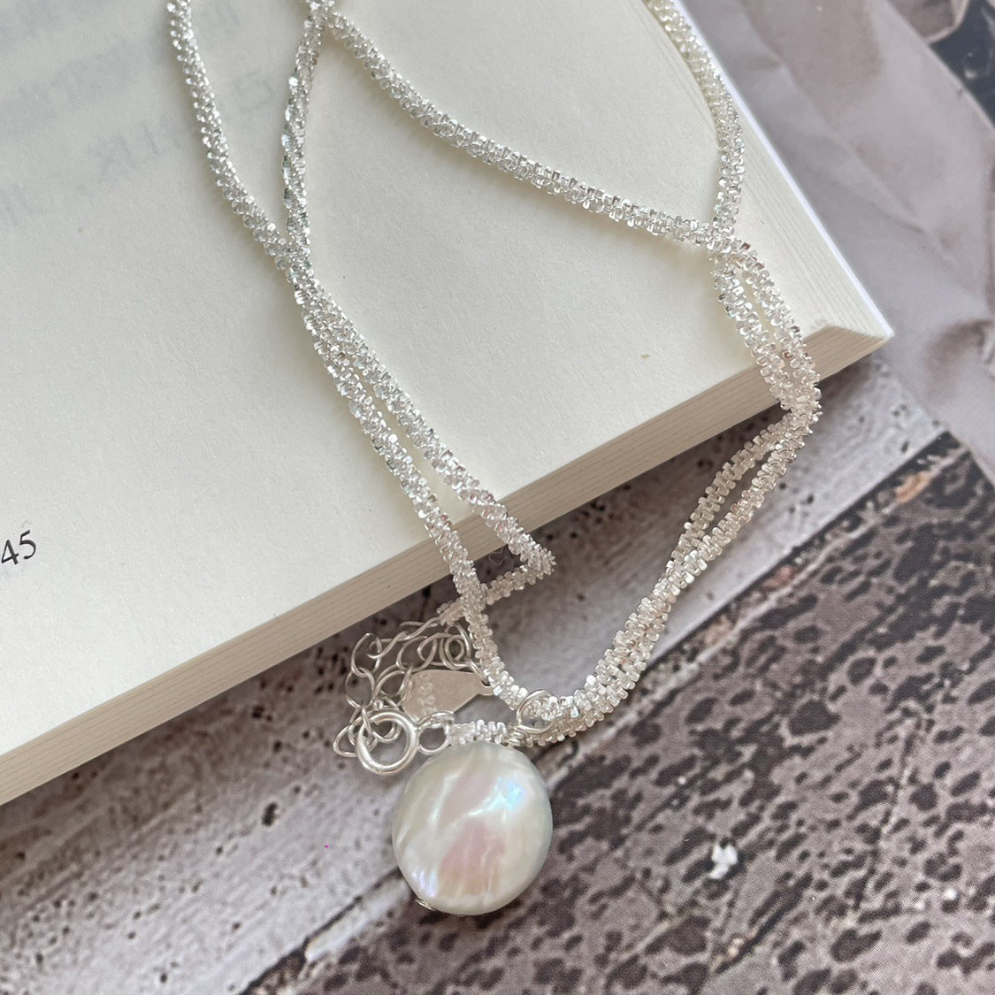 Sterling Silver S925 Baroque Pearl Necklace