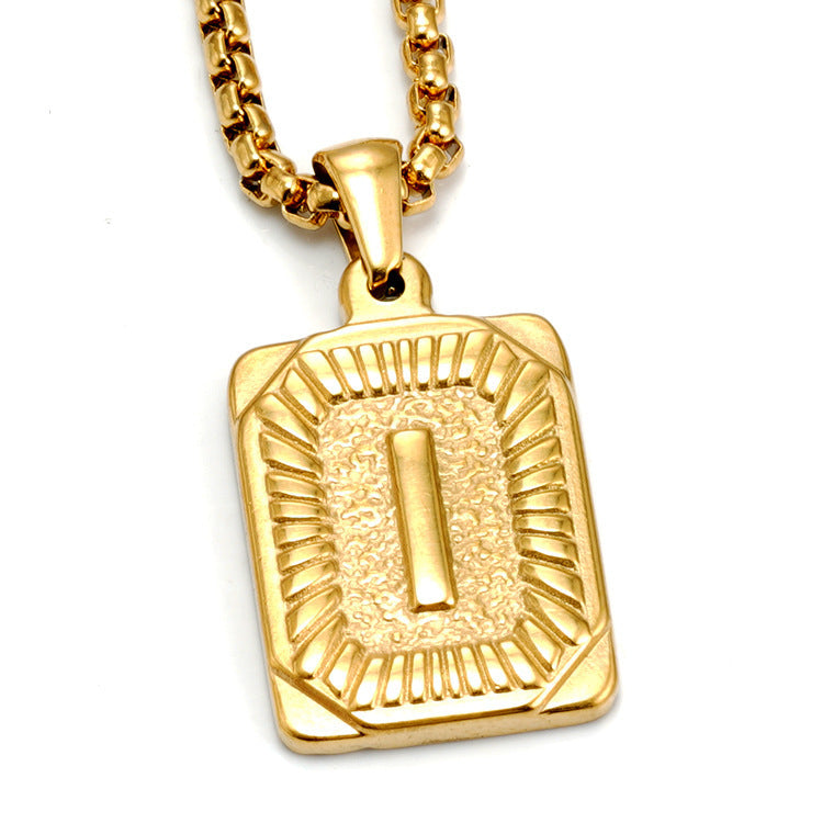 Men's Pendant Gold-plated 18K Titanium Steel Letter Necklace