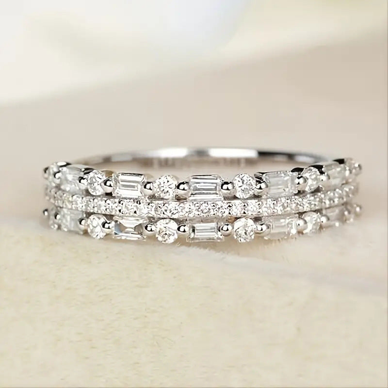 Multilayer Three-layer Fine Circle Line Ring