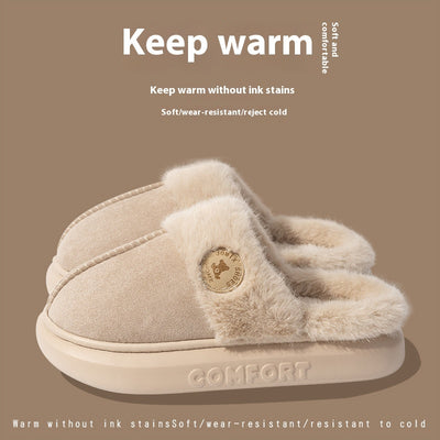 New Plush Thick-soled Fleece Slippers