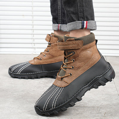 Winter Fleece Lace-up Snow Boots, Waterproof and Anti-slip