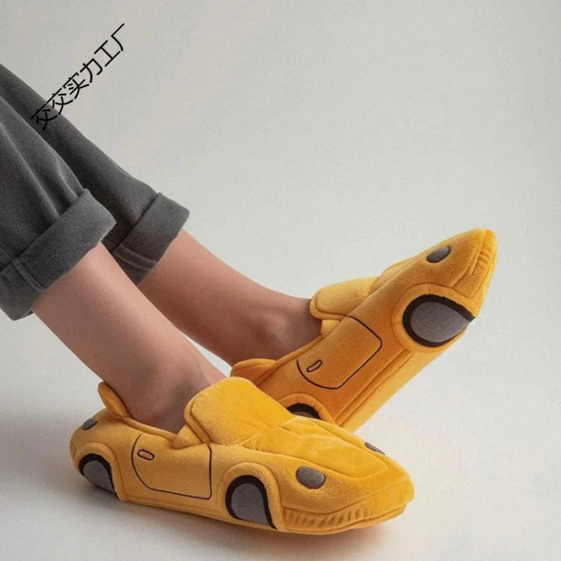 Racing Car Plush Slippers