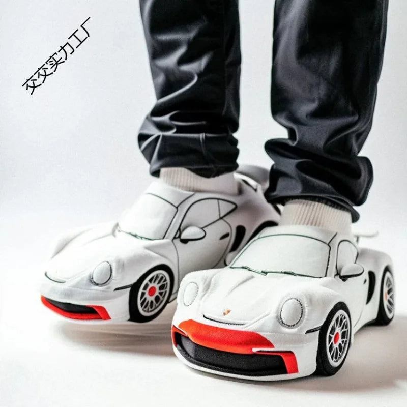 Racing Car Plush Slippers