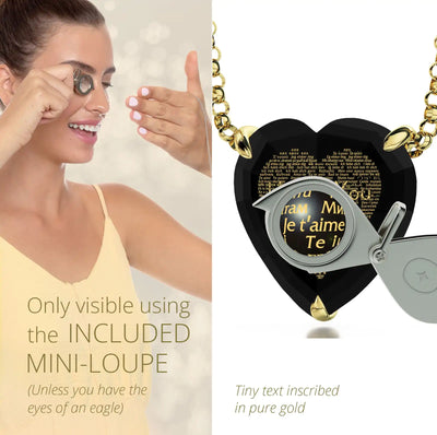 Gold Plated Silver Heart I Love You Necklace and Crystal Earrings