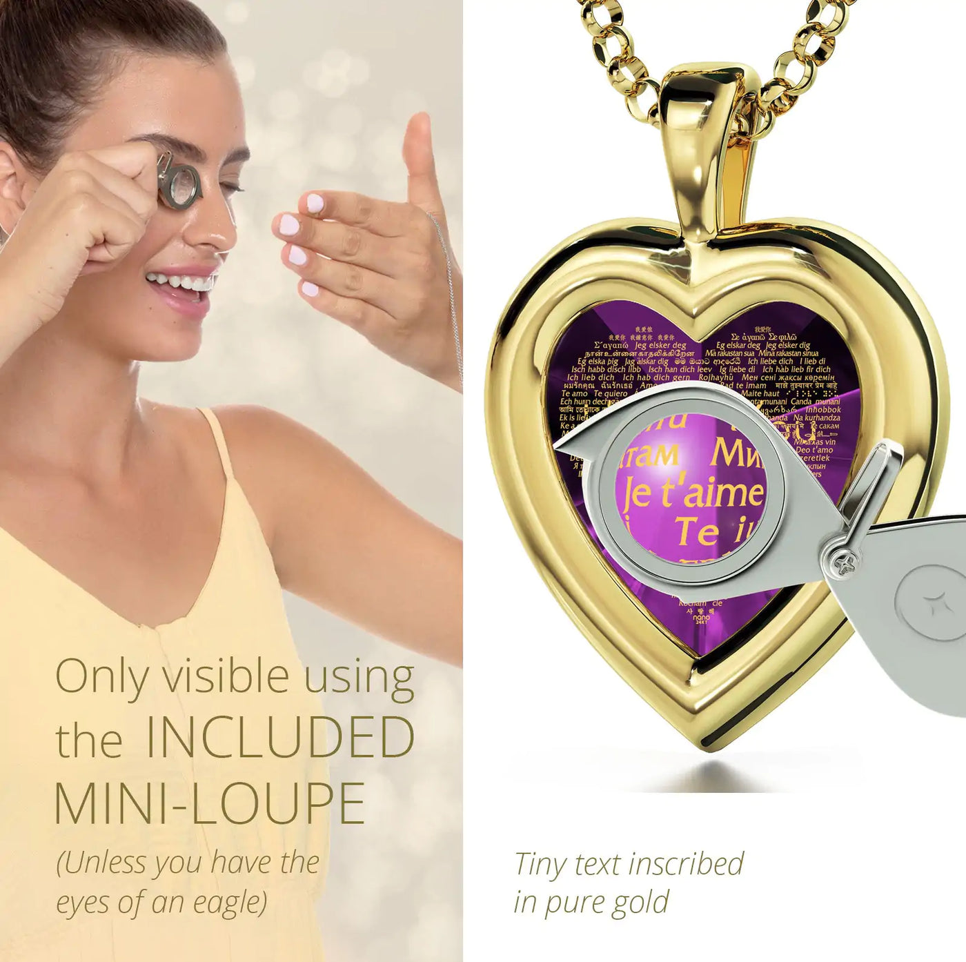 Gold Plated Silver Heart Jewelry Set Necklace and Crystal Earrings