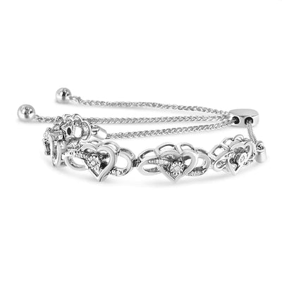 Silver Diamond  Interlocking Bracelet