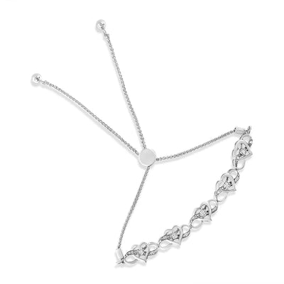 Silver Diamond  Interlocking Bracelet