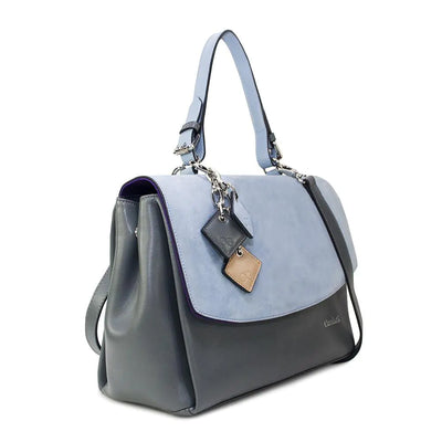 Simonetta Leather Handbag - Serenity / Charcoal