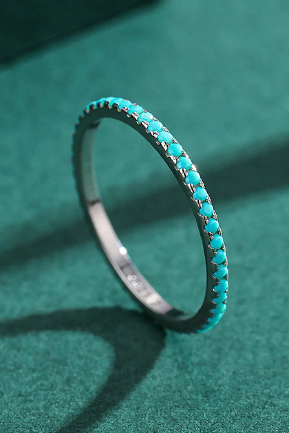 Sterling Silver Artificial Turquoise Ring 