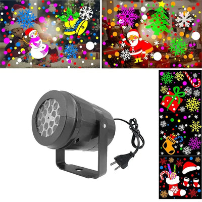 Snowflake LED Projector Light – Rotating Xmas Pattern for Outdoor Holiday Decor