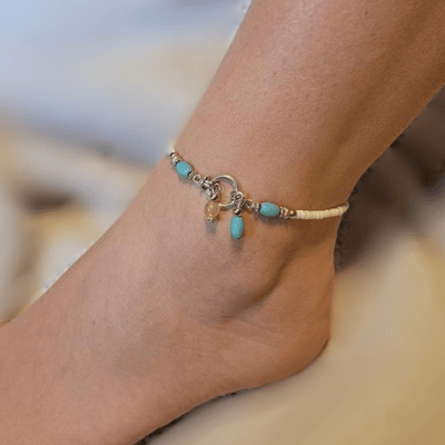 Beach Beaded Stretch Ankle Bracelet