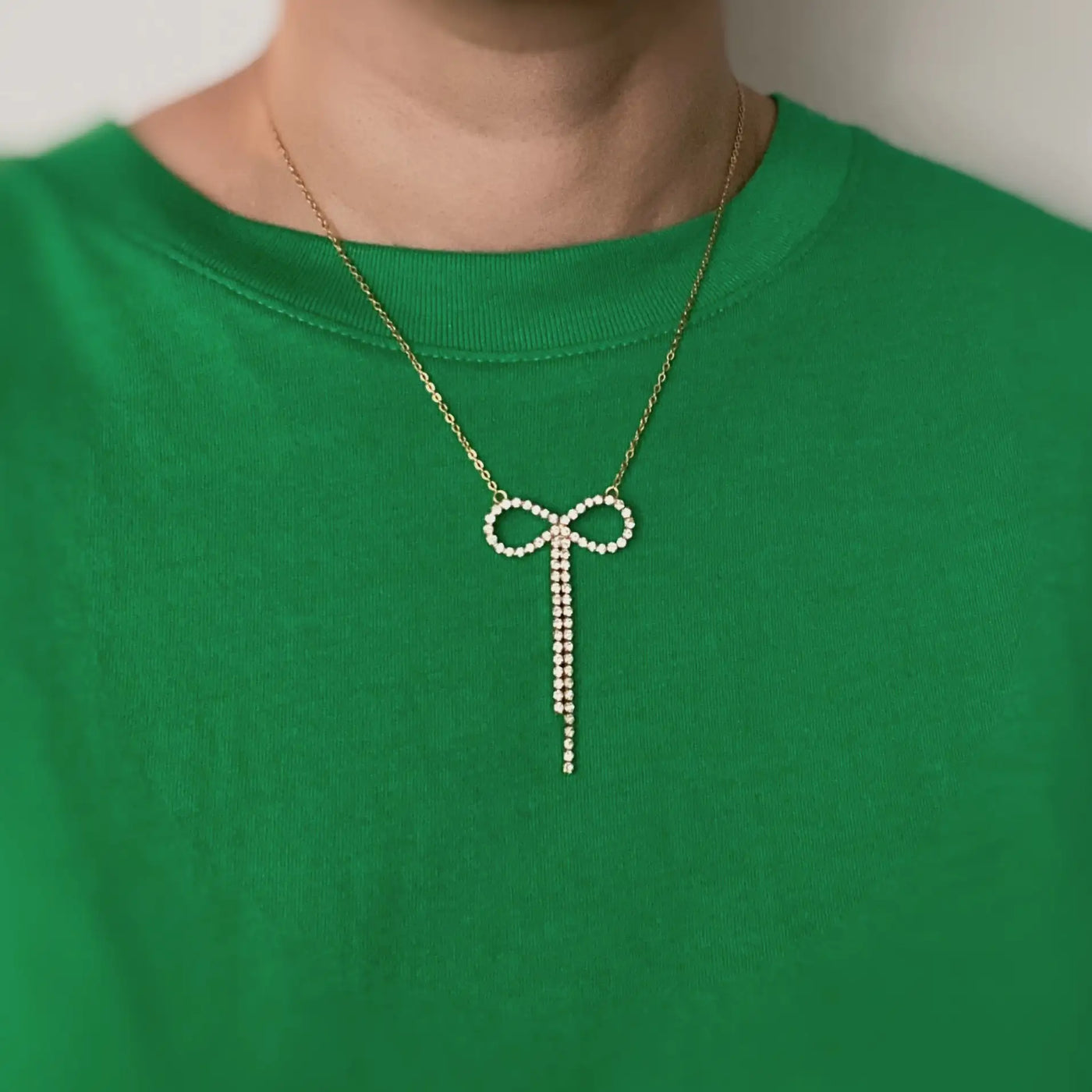 Adorable Shine Bow Necklace